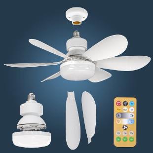 Ventilador para bocal de lampada luz Led com controle remoto