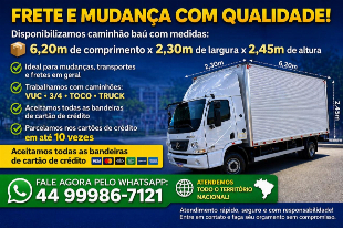 Imagem do anuncio Fretes e mudanças baú grande 6.20