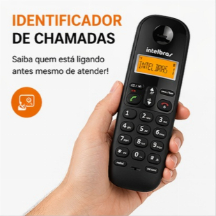 Telefone Sem Fio Intelbras TS 3130 Preto c/ Secretária Eletrônica + Identificador