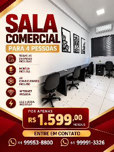 Imagem do anuncio SALA COMERCIAL (SEM FIADOR E DESPESAS INCLUSAS)