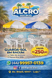Guarda Sol em Bagum 1,80 mts cabo em aluminio Marca Viva Vida