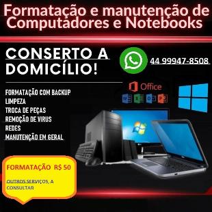 Formatação e conserto de computadores e notebook