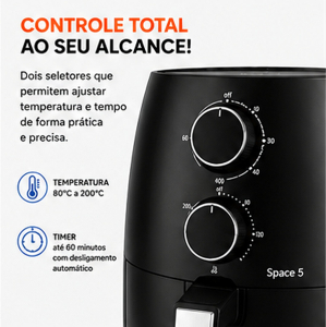 Fritadeira Air Fryer Elgin Space 5 AFC50 5L 110V Sem Óleo 5 Litros Grande Potência Alta Crocante Rápida