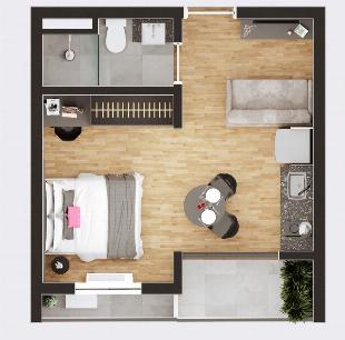 Studio mobiliado à venda no Condomínio BE Garden - Maringá/PR