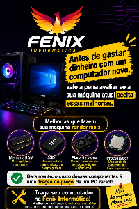 Venda e assistência técnica na área de tecnologia, com as melhores marcas e profissionais