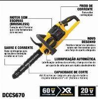 Motosserra a Bateria 60V Max Dewalt DCCS670B