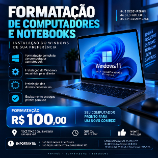 Imagem do anuncio FORMATAÇÃO DE COMPUTADORES E NOTEBOOKS – MARINGÁ