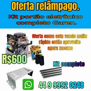 Portão eletrônico deslizante Garen -  kit completo - oferta relâmpago - kit único.