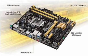 Kit placa mãe ASUS B85M-E, Processador core i5 4590  e memória 8GB Ram