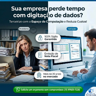 Imagem do anuncio Sua empresa gasta tempo com digitação de dados? Terceirize e reduza custos operacionais!