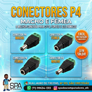 Conector P4 Macho e Fêmea em Salvador e Região