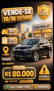 Vende-se Tracker  18/18 completinha