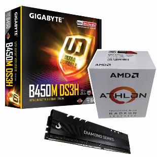 Upgrade Gigabyte B450M DS3H AMD 3000G 8GB DDR4 2400MHz *12x 130,20