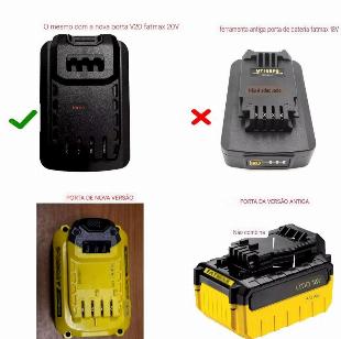 Adaptador de Bateria Dewalt DCB200 18-20-54-60V P/ Ferramenta Stanley FatMax 20V