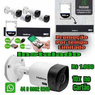 Câmeras Intelbras kit com 4 unidades já instalado.