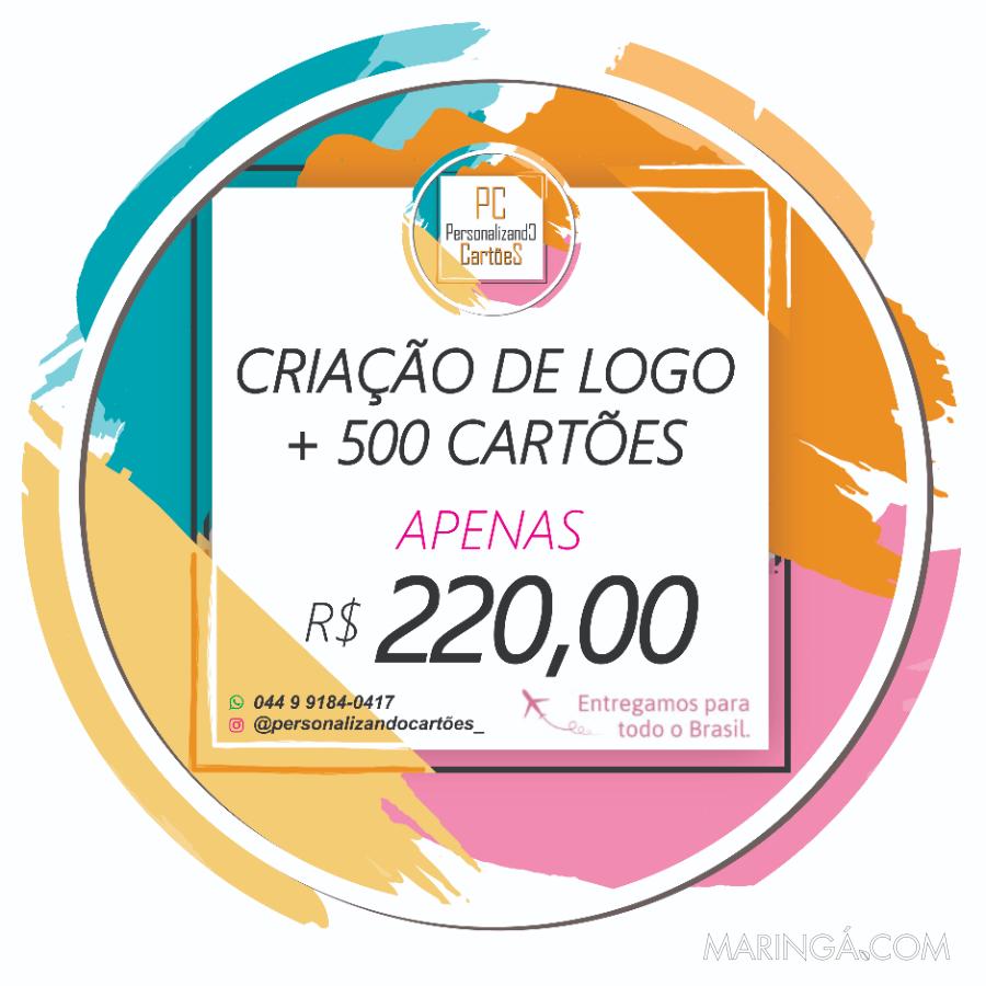 LOGO + ARTE + 500 CARTÕES DE VISITA
