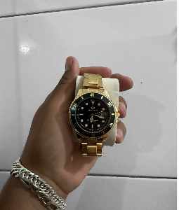 Relógio Masculino Bollfendo Submariner Dourado prova dagua
