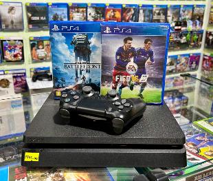 PlayStation 4 Slim 500GB C/ 2 Jogos Seminovo Conservado
