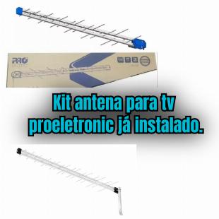 Kit antena para tv externo pró eletrônic 40 elementos já instalado.