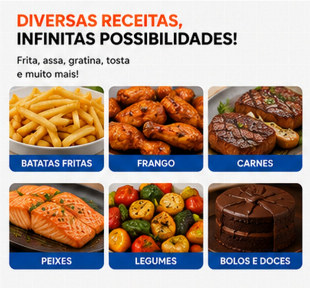 Fritadeira Air Fryer Elgin Space 5 AFC50 5L 110V Sem Óleo 5 Litros Grande Potência Alta Crocante Rápida