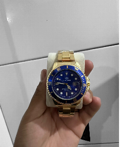 Relógio Masculino Bollfendo Submariner Dourado prova dagua