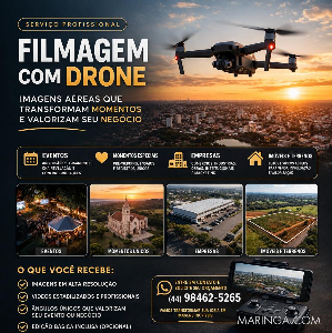 Imagem do anuncio Serviço de drone para filmagens e fotos aéreas (Eventos e Empresas)