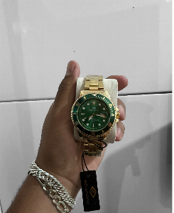 Relógio Masculino Bollfendo Submariner Dourado prova dagua
