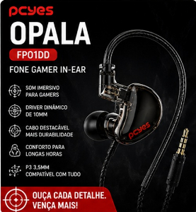Imagem do anuncio Fone de Ouvido Gamer PCYes Opala Headset Gamer RGB com Microfone Som Estéreo PC