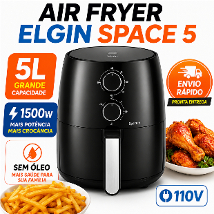 Imagem do anuncio Fritadeira Air Fryer Elgin Space 5 AFC50 5L 110V Sem Óleo 5 Litros Grande Potência Alta Crocante Rápida