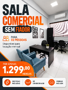 Imagem do anuncio SALA COMERCIAL (SEM FIADOR E DESPESAS INCLUSAS)