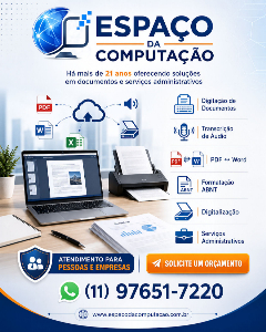 Serviços de digitação em São Paulo e também para todo o Brasil