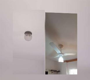 Instalação de ventilador de teto.
