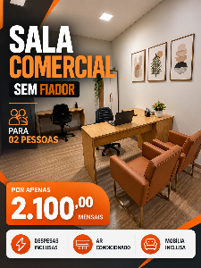 Imagem do anuncio SALA COMERCIAL (SEM FIADOR E DESPESAS INCLUSAS)
