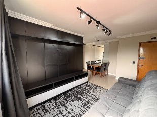 Apartamento Mobiliado para Locação com Suíte, Escritório, Sacada e Garagem Coberta