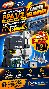 Portão eletrônico basculante, kit completo, instalação inclusa em Maringá e Sarandi e brinde surpresa para reforçar a segurança.
