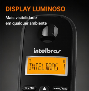 Telefone Sem Fio Intelbras TS 3130 Preto c/ Secretária Eletrônica + Identificador