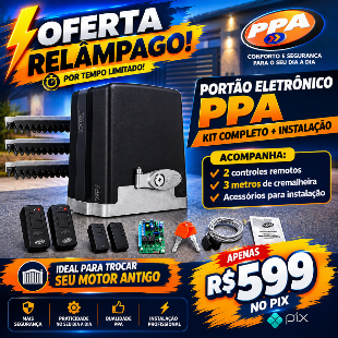 Imagem do anuncio Portão eletrônico deslizante, oferta disponível para Maringá e Sarandi.