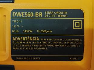 SERRA CIRCULAR 7.1/4" 1400 W 127V DWE560BR DEWALT