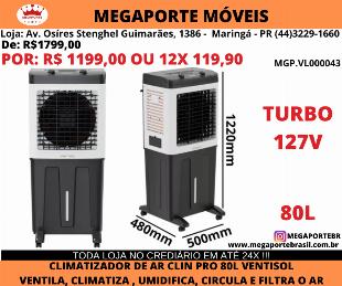 Climatizador de Ar 80  Umidificador Litros Ventisol 150w 127v
