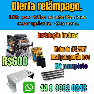 Portão eletrônico deslizante Garen -  kit completo - oferta relâmpago - kit único.