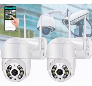 Kit 2 Câmera Ip Wifi Dome Rotativa Visão Noturna A8 a prova d'água