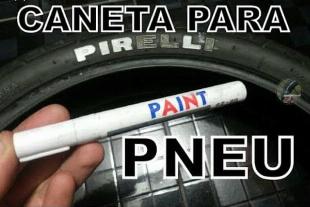 Caneta pinta faixa branca  e bf tbm pneu de moto