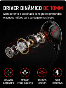 Fone de Ouvido Gamer PCYes Opala Headset Gamer RGB com Microfone Som Estéreo PC