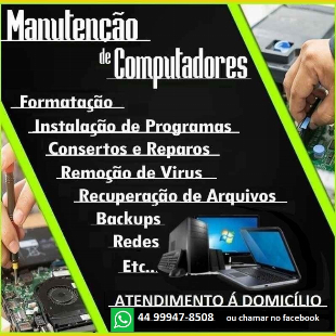 Formatação e conserto de computadores e notebook