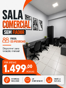 Sala Comercial (SEM FIADOR e com todas as despesas inclusas)
