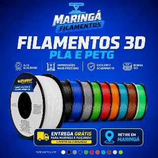 Filamento PETG e PLA Masterprint 1,75mm 1Kg cores para impressoras 3D