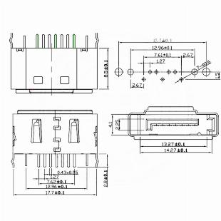 Pack 10 Conector Sata 7 Pinos