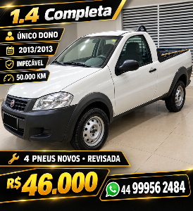 Imagem do anuncio Strada 1.4 Flex, Completa 2013, Ůnico Dono, Pneus Novos, 50mkm