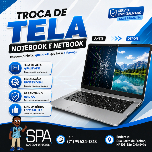 Troca de Tela em Notebook e Netbook em Salvador e região