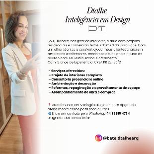 Designer de Interiores com 12 Anos de Experiência | Projetos Personalizados e Sofisticados